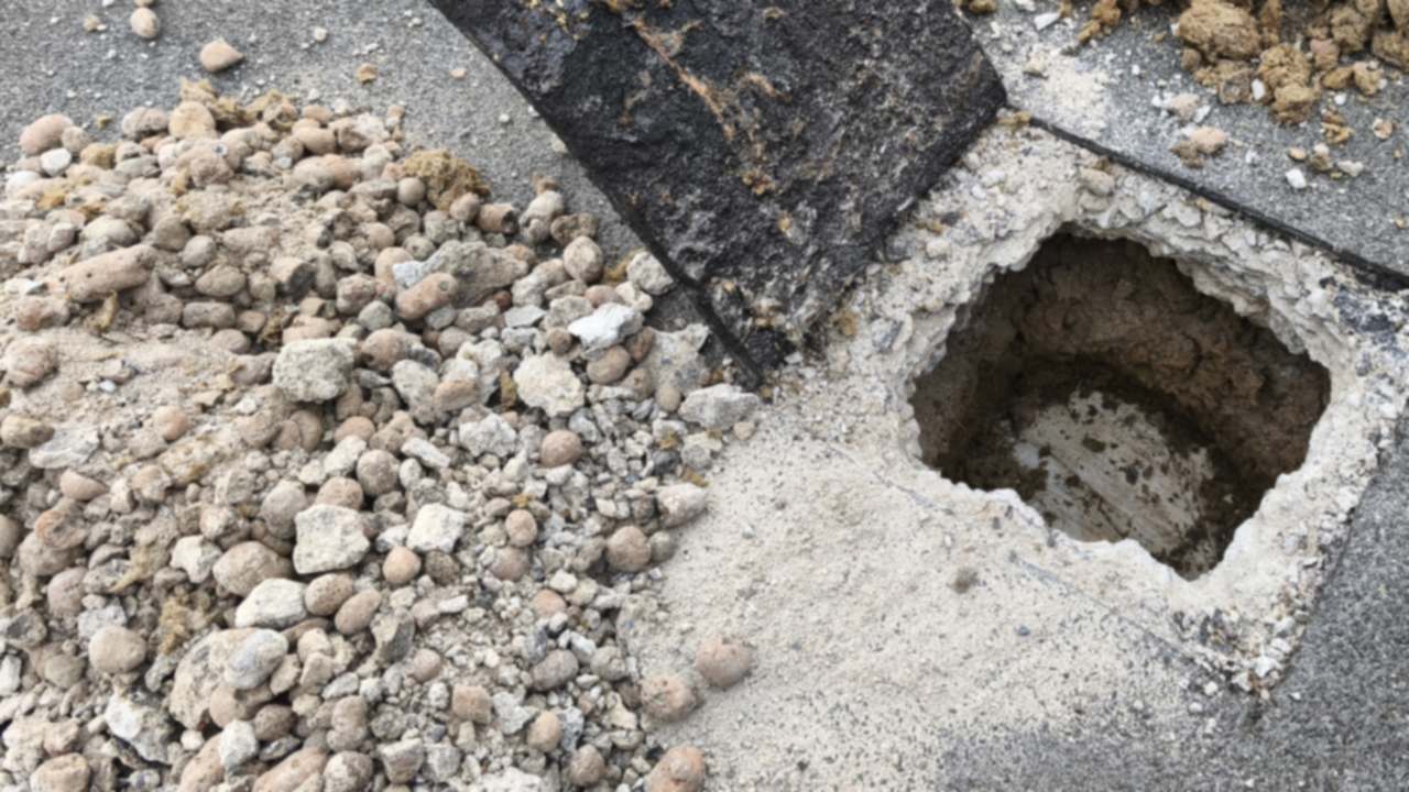 Вскрытие кровельного пирога при обследовании кровли