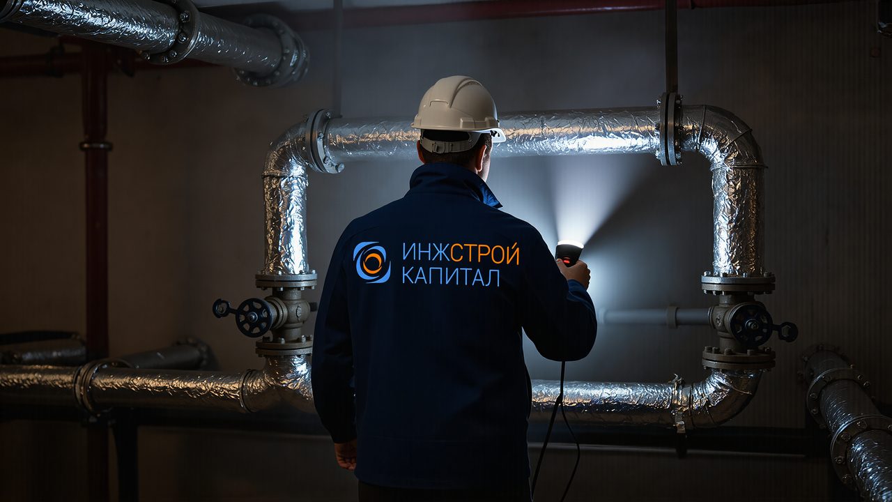 Обследование трубопроводов инженерных сетей в подвале